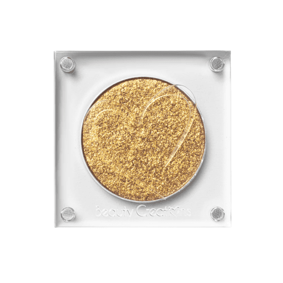 Beauty Creations - Riding Solo Single Pressed Eyeshadow, Country Charm, Gold Shimmer, Cream-to-Powder Lid Topper, Cruelty-Free