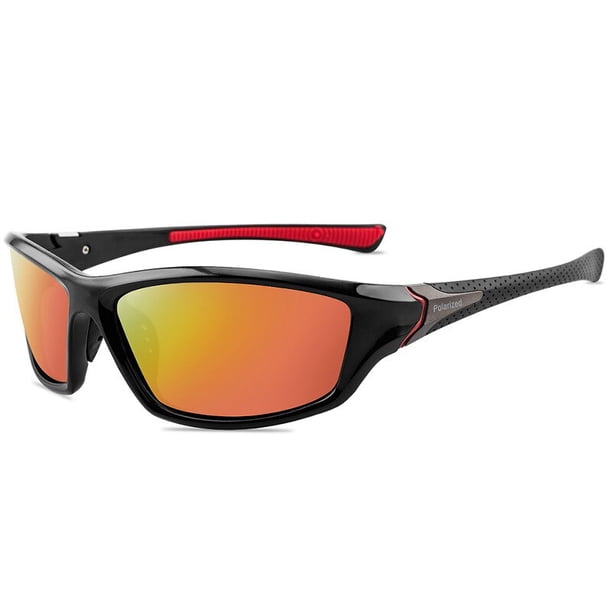 2@#Sunglasses Day Night Vision Driver's Eyewear Brand New Polarized Motorcycle Glasses Men Women Glasses Sun Goggles SportOrange He Qiyong unisex