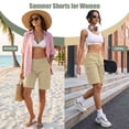thumbnail image 3 of FEN AI Fishing Hiking Shorts Khaki Women Bermuda Cargo Shorts Ladies Summer Short Y2K Shorts for Women with Multi Pocket, 3 of 8