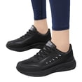 thumbnail image 3 of Espadrilles Dames Motif Sport Couleur Unie Semelle Épaisse Semelle Plate Lacets Antidérapants Chaussures de Course Femmes Blanc 39, 3 of 9
