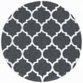 thumbnail image 3 of Jersey Shag Transitional Geometric Gray and White Polypropylene Indoor Area Rug, 6'x6' Round, 3 of 5