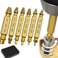 thumbnail image 1 of Damaged Screw Extractor, 6 Different Types Of Screw Extractors, Hss 4341 Broken Screw Removal Tool For Removing Damaged Or Cracked Screws (gold) Starl, 1 of 4