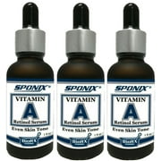 Vitamin A Retinol Facial Serum 1 Oz ( 30 mL ) - Pack of 3 - For Even Skin Tone - PROFESSIONAL SKINCARE SERUM by Sponix Set of 3