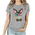 thumbnail image 3 of VBTAPA Easter Day Shirts Womens Bunny Eggs Printed T-Shirt Short Sleeve Crewneck Graphic Tee Tops Gifts for Teen Girls Prime Sales Today Gray XXXL, 3 of 6