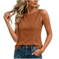 thumbnail image 4 of Craaazy Womens Sleeveless Shirts Oversized Fit Solid Color Crew Neck Casual Linen Tops Breathable Cotton Blend for Spring Summer Daily Wear, 4 of 10