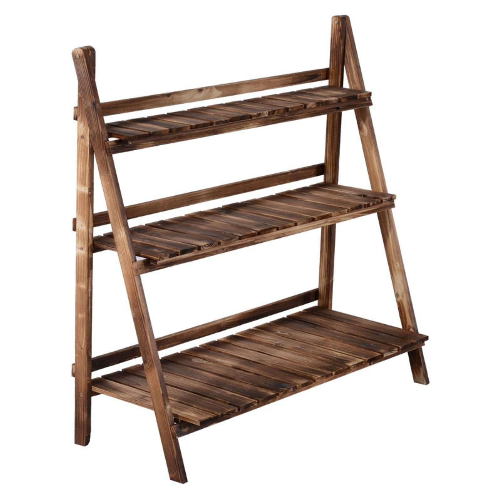 Outsunny Wooden 3 Tier Ladder Plant Stand