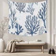 thumbnail image 5 of Blue Grey Coral Tapestry for Bedroom Wall Hanging Tapestry, Coastal Watercolor Ocean Ceiling Backdrop Tapestries Poster Blanket Wall Decor for Teens Room Living Room Dorm 51" x 59", 5 of 8