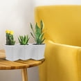 thumbnail image 4 of 10 macetas cuadradas de plástico para flores, minimacetas decorativas, macetas creativas para suculentas, organizador floral para vivero, suministros de jardín con bandejas (blanco, 7 cm), 4 of 6
