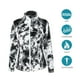 thumbnail image 4 of Chaqueta casual estampada para mujer Sudadera deportiva con cremallera de manga larga Yoga de secado rápido (Negro y blanco-M), 4 of 8