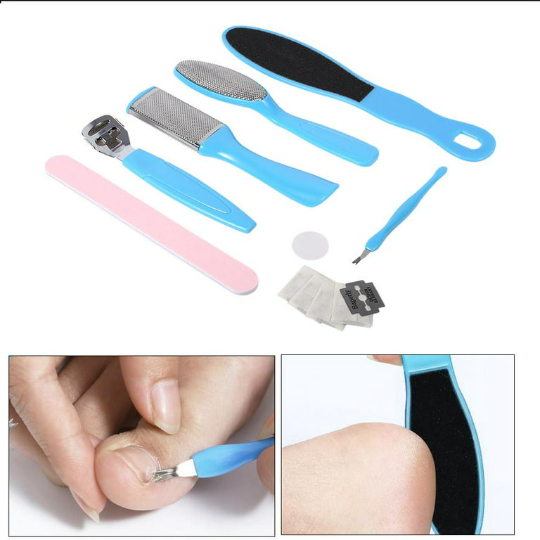 Tinksky Portable Clear Plastic Handgrip Double-sided Callus Remover Foot  File Foot Scraper Tool