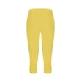 thumbnail image 5 of Yellow Womens Sweatpants Women's Fashionable and Casual High Waist Hollow Yoga Lightweight Comfortable Seven Point Pants Solid Color Soft Leggings Casual Pants Women, 5 of 5
