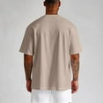 thumbnail image 4 of MNCEKFOD T Shirts for Men Oversized Crew Neck Tshirts Large Size Round Shoulder Sleeve Tee Shirt for Men Khaki XL, 4 of 4