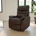 thumbnail image 2 of Flash Furniture HERCULES Series Brown LeatherSoft Remote Powered Lift Recliner for Elderly, 2 of 11