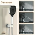 thumbnail image 6 of Boyel Living Wall Mounted 22 inch Rectangular Dual-function Rainfall Waterfall Shower Head 4 Function Thermostatic Shower System , with 6 Body Jets,Chrome, 6 of 9