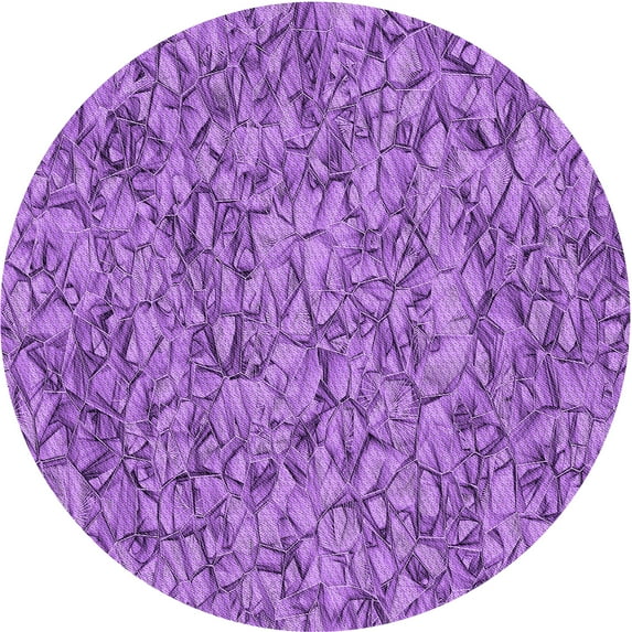 Ahgly Company Indoor Round Patterned Heliotrope Purple Area Rugs, 6' Round