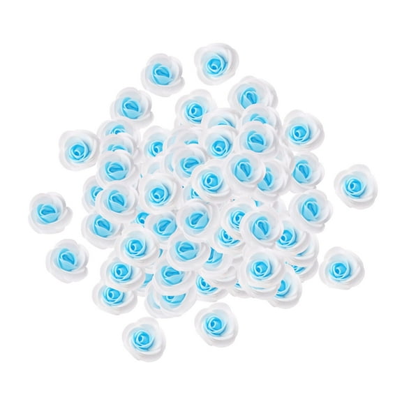 Baoblaze 500 Pieces Artificial Rose Flowers Bridal Shower Party Stemless Flower Heads Blue