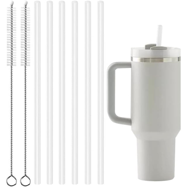 Popotes Reutilizables para Stanley Termo, Popotes de Plástico + Cepillos de Limpieza para Termos Grandes en Casa, Oficina, Viajes