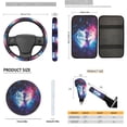 thumbnail image 3 of Tutolipy 16 Pieces Car Interior Accessories Sets, Galaxy Wolf Print Car Front Seat Covers and Rear Split Bench Seat Cover, Steering Wheel Cover Seatbelt Cover Center Console Cover Car Headrest Cover, 3 of 3