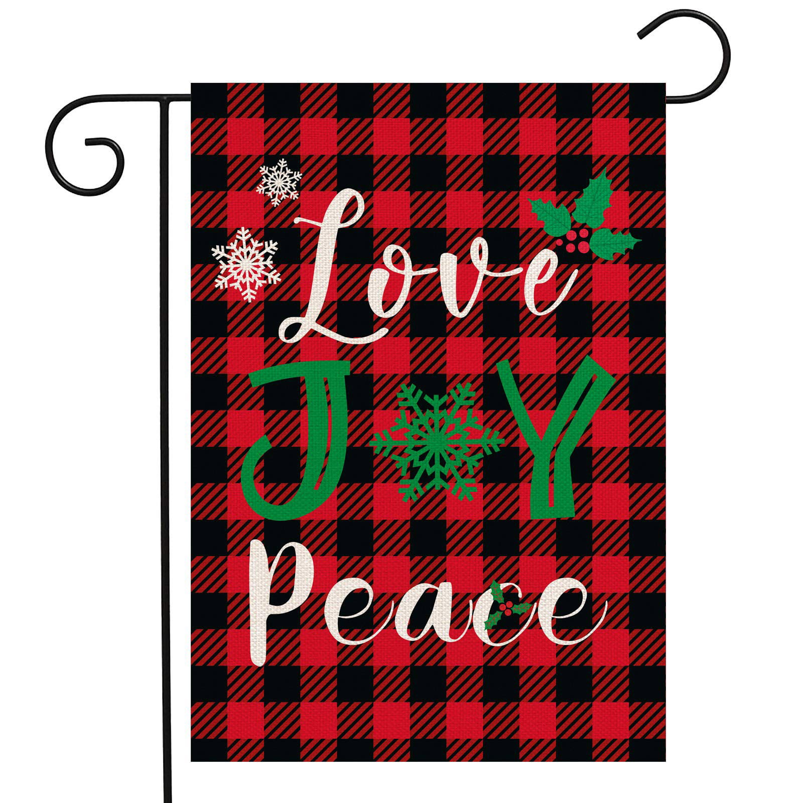 Merry Christmas Garden Flag Home Decorations Burlap Double Sided Red Buffalo Pl 
