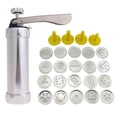 thumbnail image 3 of Zootealy 25Pcs Aluminium Alloy Press Machine Biscuit Making Pump Multi Pattern Cookie Biscuits Maker Cookies Mold Extruder Kitchen Cake Decorating 20 Moulds+ 4 Nozzles, 3 of 6