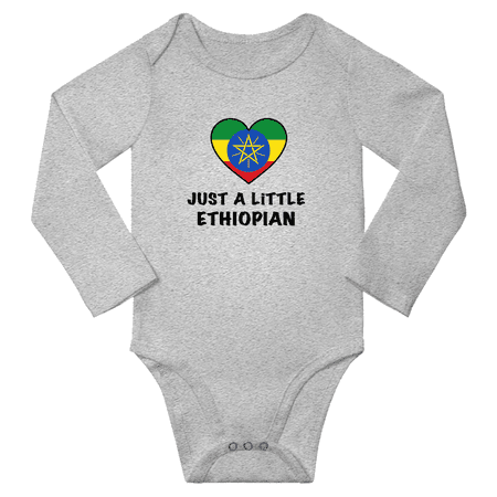 

Just a Little Ethiopian Baby Long Sleeve Romper (Gray 6 Months)