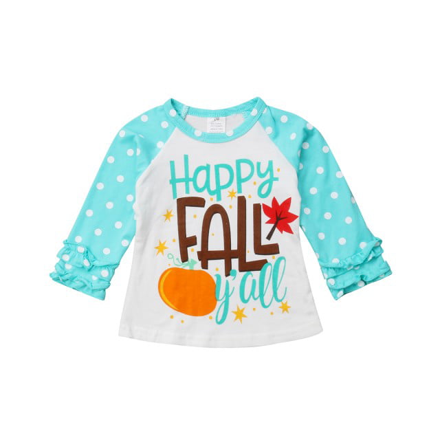 Toddler Kids Baby Girls Thanksgiving Shirt Tops Basic Tees Blouse Winter Fall Clothes Outfits