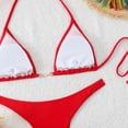 thumbnail image 4 of Sevevn Women's Triangle Bikini Set Halter Front Clasp Thong Two Piece Swimsuit Red L, 4 of 7