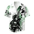 thumbnail image 4 of Mens Hawaiian Shirt Short Sleeve Button Down Shirts Music Symbol Printed Summer Regular Fit Beach Shirt Tops, 4 of 4