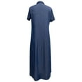 thumbnail image 3 of TIMIFIS Robe-Chemise en Denim d'Été pour Femme à Manches Courtes, Robe en Jean Usée, Boutonnée, Robe Maxi Décontractée, 3 of 4