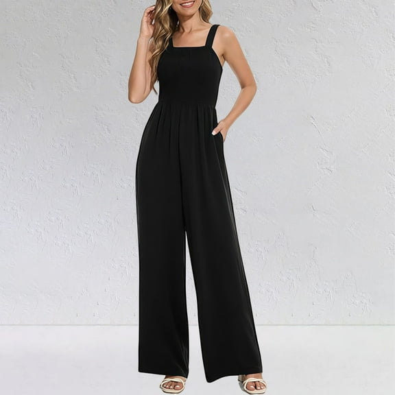 Pyhlmscde Women's Petite Regular Tall Casual Loose Overalls Jumpsuits, Jumpsuits for Women, Overalls for Women, Rompers for Women