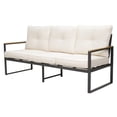 thumbnail image 3 of Leumius Outdoor Patio Sofa,Metal 3-Seat Couch with Thick Cushions,Patio Conversation Sofa Couch for Deck Garden Poolside,Beige, 3 of 6
