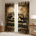 thumbnail image 2 of jejeloiu Jungle Deer Elk Black Out Curtains,Old Barn Door Curtains Pack of 2 (42x63 Each),Retro Rustic Flowers Bedroom Curtains For Men Women,Microfiber Bedroom Decor, 2 of 6