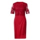 thumbnail image 3 of Vestido solacol para mujer, elegante vestido hasta la rodilla para mujer, vestido de talla grande, vestido de encaje elegante para madre de la novia, vestido hasta la rodilla de talla grande, vestido, 3 of 5