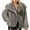 Gray-09, variant on Women's Fluffy Faux Fur Coat - Lapel Fuzzy Jacket, Warm Fall Winter Fashion Outerwear, Sizes XS-3XL