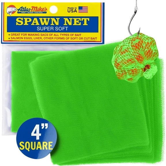 Atlas Spawn NET 4" X 4" Squares - Ideal for Bait Sacs Salmon Eggs, Liver,...