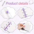 thumbnail image 7 of 2 Sets Mini Transparent 3 Ring Binder Covers with Mini Binder Inner Paper Pockets Clear Soft PVC Notebook Closure Loose Leaf Folder Round Ring Binder Cover Protector with Snap Button (White, Black), 7 of 7