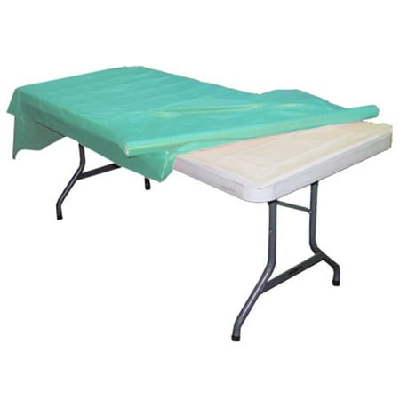 Exquisite 300 ft. x 40 in. Plastic Tablecloth Rolls - Disposable Plastic Roll Table Cover Rolls - Aqua