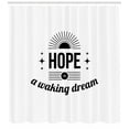 thumbnail image 3 of Hope Shower Curtain, Monochrome Hope is a Waking Dream Aphorism with Sun and Star Motifs Illustration, Fabric Bathroom Set with Hooks, 69W X 84L Inches Extra Long, Black and White, by Ambesonne, 3 of 3