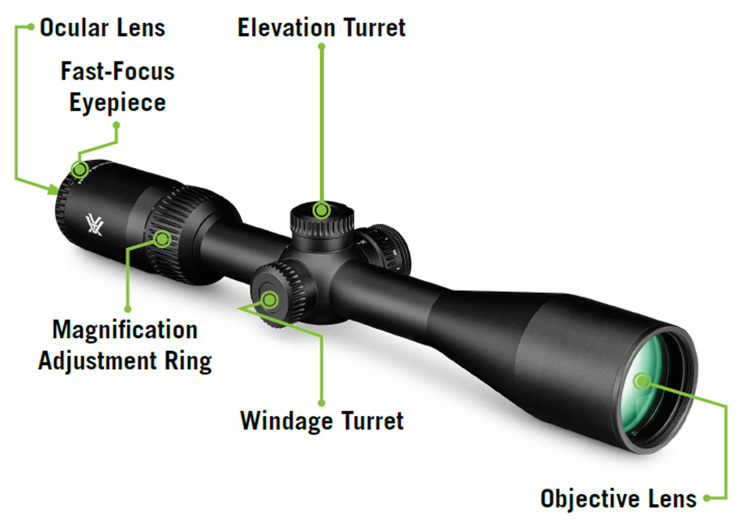 Vortex Crossfire HD 3-9x40 Second Focal Plane, 1-inch Tube Riflescope - Straight-Wall BDC MOA Reticle