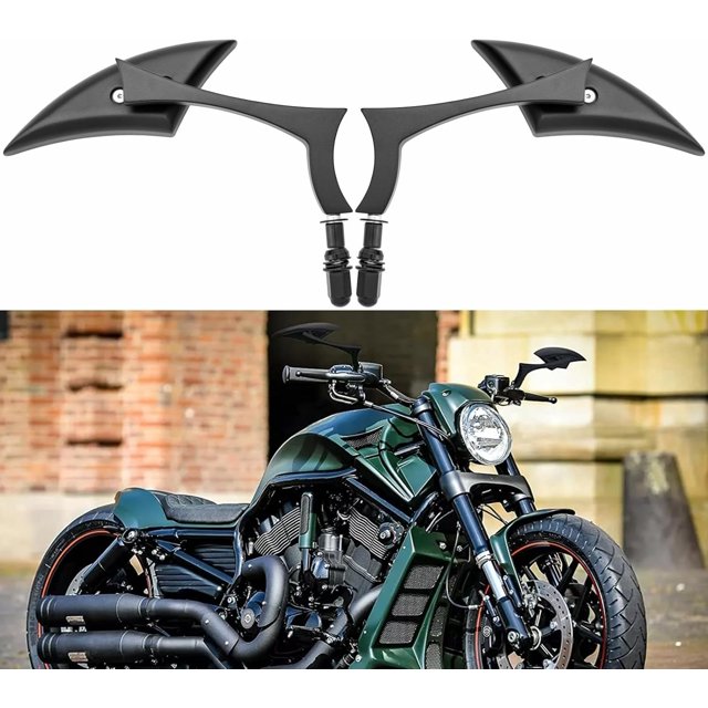 Chrome Motorcycle Spear Blade Rear View Mirrors for Davidson Cruiser Choppers Bobber Bike