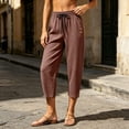 thumbnail image 7 of Nolissa Women's Elastic Waist Capri Pants Casual Loose Cropped Trousers with Pockets, 7 of 7