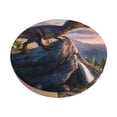 thumbnail image 3 of Picia Sunset Cliff Dinosaur pattern Round Stool Covers Comfy Seat Covers Stretch Removable WashableChair Slipcover Round Bar Chair Cushion Cover-13 inch, 3 of 7