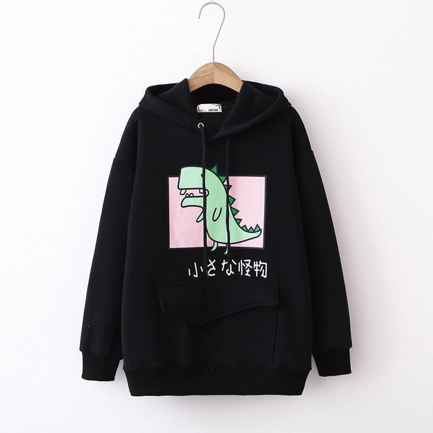 Puntoco Mujer Casual Animal Lindo Emo Dinosaurio Camisa Sudadera Con Capucha Bolsillo Sudadera Con Capucha Jumper tops Puntoco Puntoco-3403
