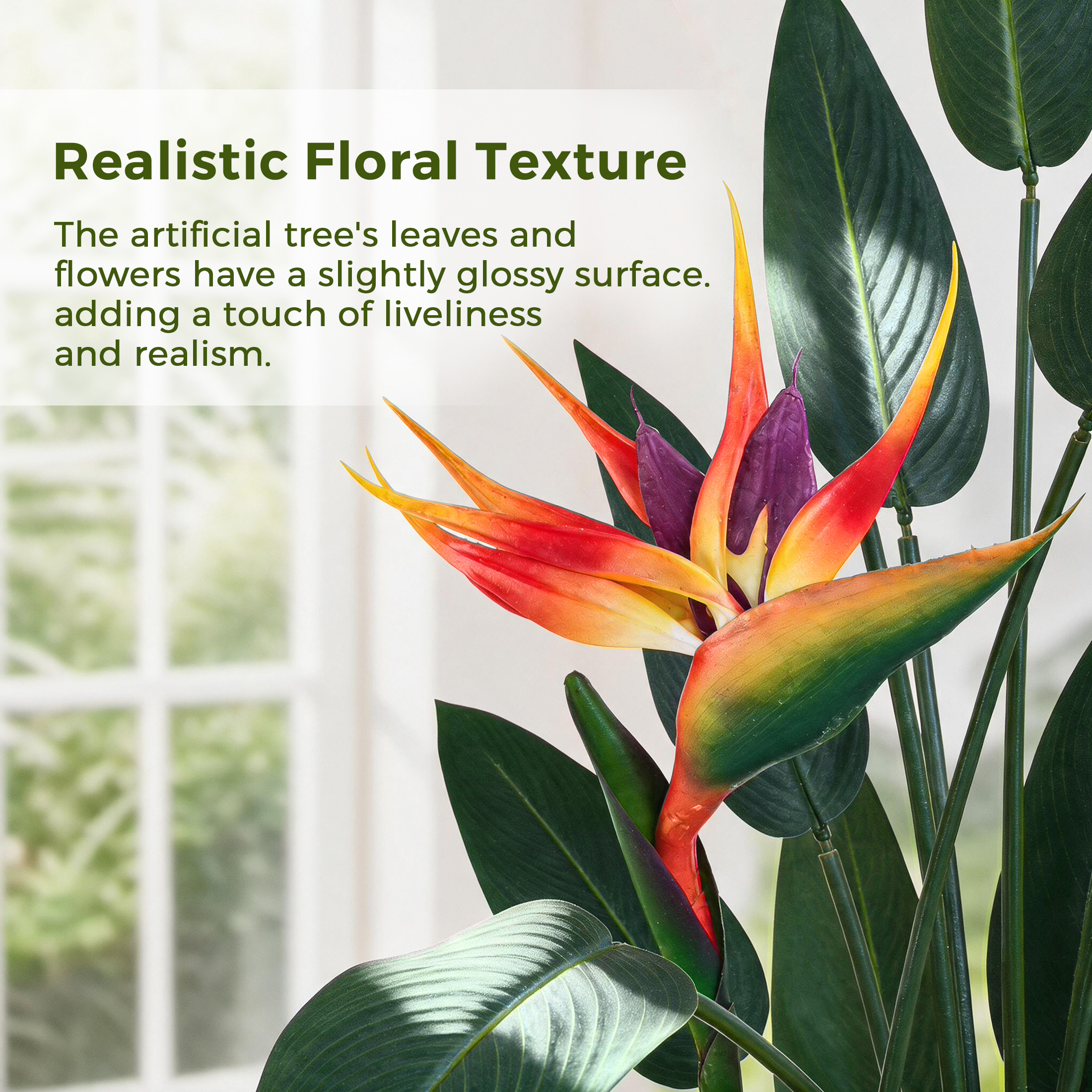 Vipuse 4-Foot Artificial Bird of Paradise Tree photo 7