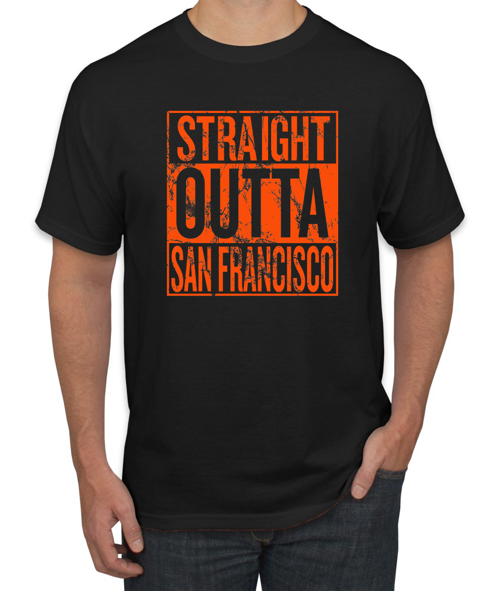 Straight Outta San Francisco SF Fan | Fantasy Baseball Fans | Mens Sports Graphic T-Shirt, Black, 4XL - image 1 of 4