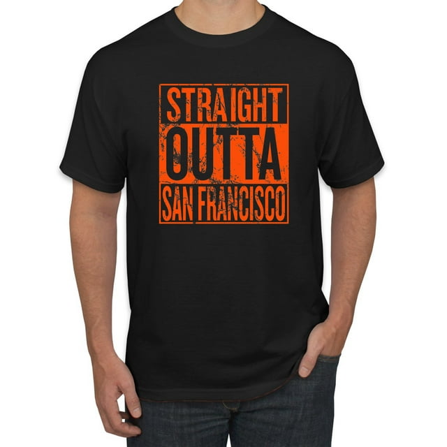 Straight Outta San Francisco SF Fan | Fantasy Baseball Fans | Mens Sports Graphic T-Shirt, Black, 4XL