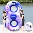 thumbnail image 7 of Inflatable River Tube Float with Backrest & 2 Cup Holders, Heavy-Duty PVC Puncture-Resistent Raft, 91x50 Inch Oversized, Deluxe Pool Tube for Summer Relaxation, 7 of 7