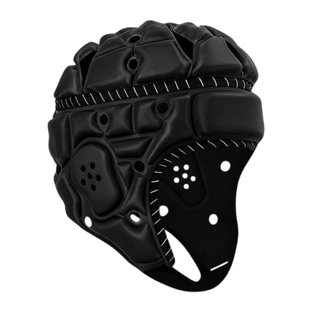 Casco de rugby con protección para la cabeza, absorción de impactos, ajustable. Negro
