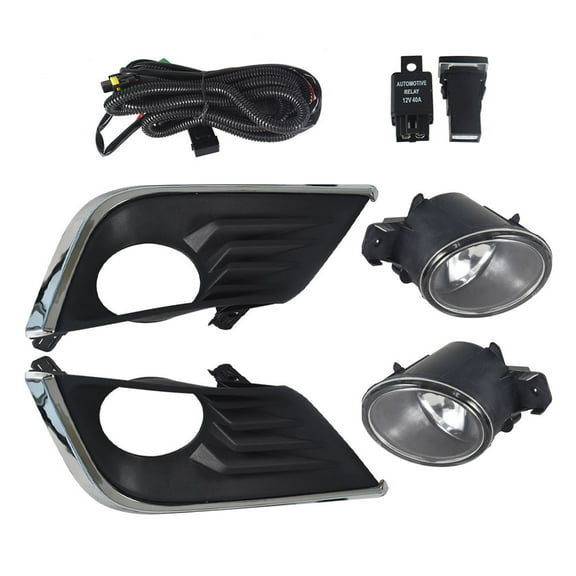 munirater Fog Light Lamp Kit W/Bezel Switch For 2016 2017 2018 Nissan Altima Clear Lens