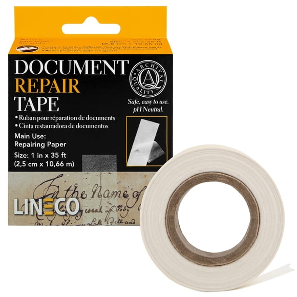 Cinta de reparación de documentos de archivo Lineco, 2,54 cm x 10,67 m